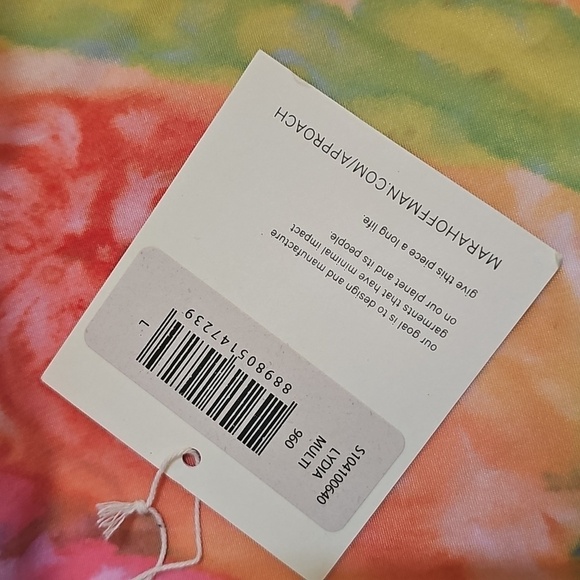 Mara Hoffman Lydia High Rise Bikini Bottom In Multi Pink Size XL Brand New - Picture 3 of 3